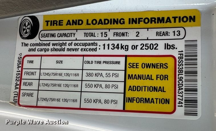 image for item JX9435 2012 Ford E350 Super Duty XLT  van