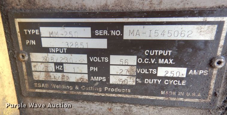 image for item KS9775 Esab Mig Master 250  welder