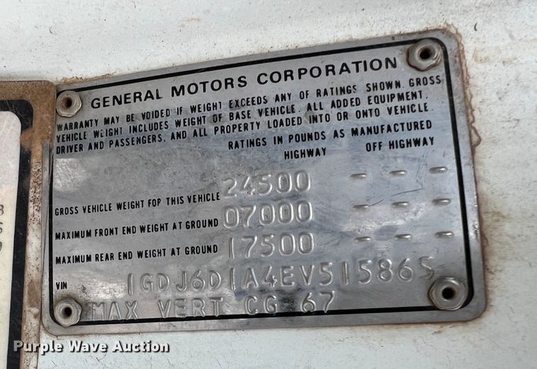 image for item LI9406 1984 GMC C6000  dump truck