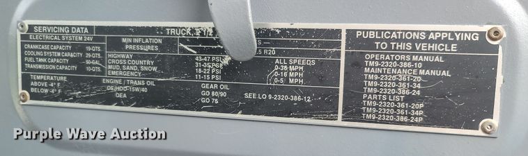 image for item LM9650 1999 Am General M35  brush fire truck