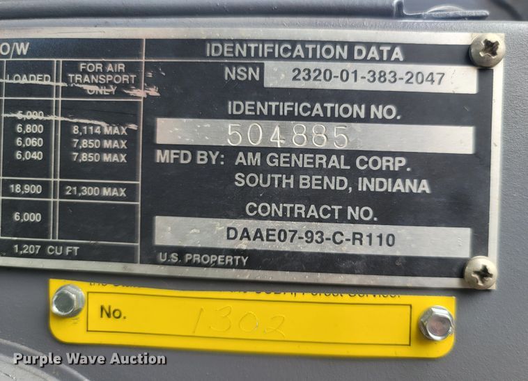 image for item LM9650 1999 Am General M35  brush fire truck