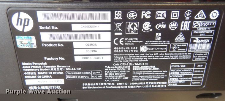 image for item LY9045 HP CQ893A  plotter