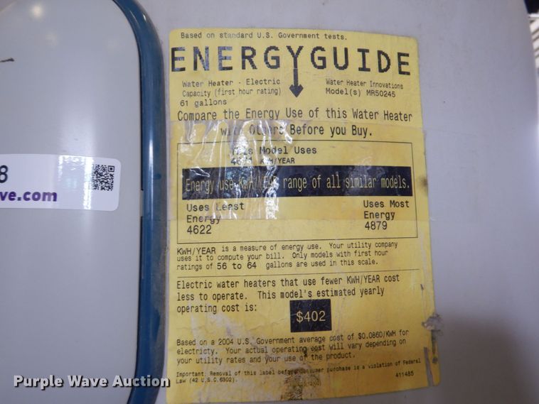 image for item MF9168 Rheem Marathon  electric hot water heater