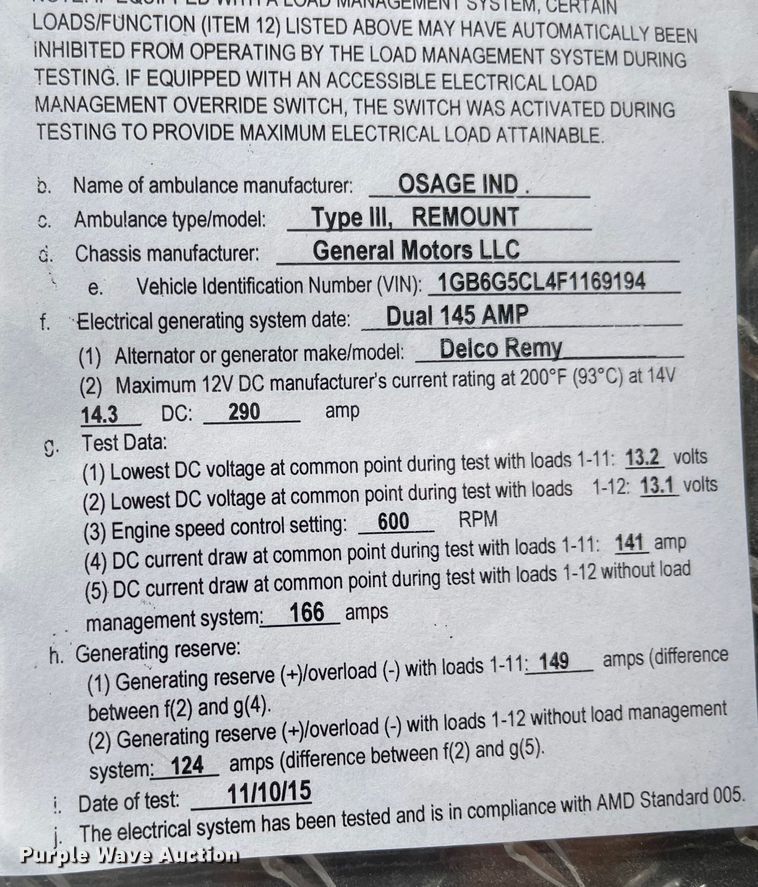 image for item MU9008 2015 Chevrolet Express G4500  ambulance
