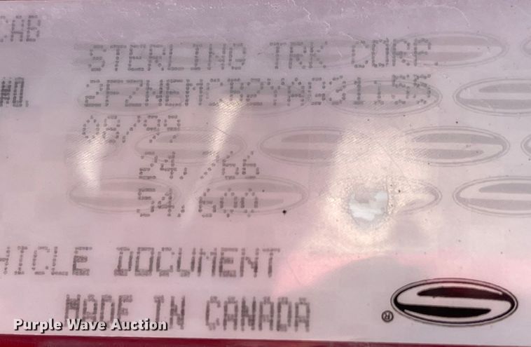 image for item MU9009 2000 Sterling L9500  truck cab and chassis