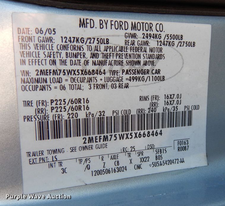 image for item DM3035 2005 Mercury Grand Marquis LS