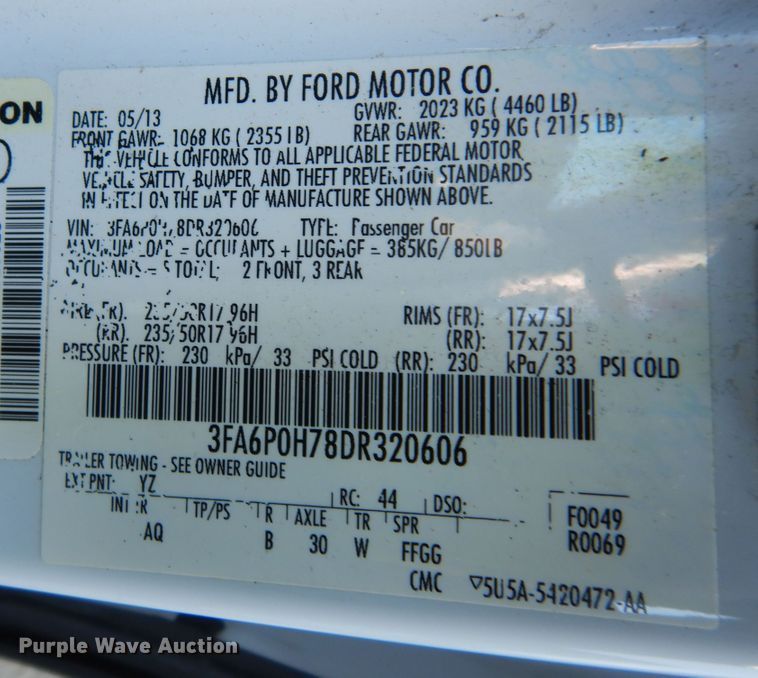 image for item DM3038 2013 Ford Fusion SE