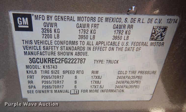 image for item DM3040 2015 Chevrolet Silverado 1500  Crew Cab pickup truck