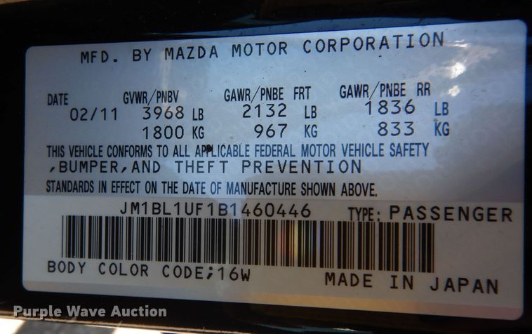 image for item DM3042 2011 Mazda Mazda3