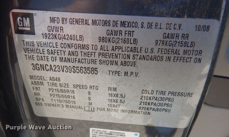 image for item DM3045 2009 Chevrolet HHR LT