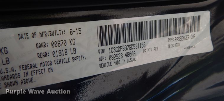 image for item DN1683 2016 Dodge Dart Rallye