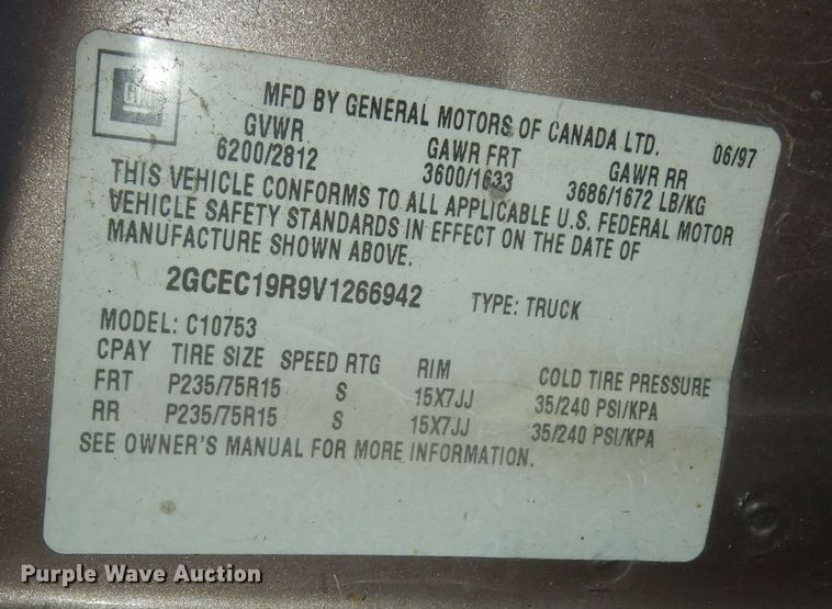 image for item DN1684 1997 Chevrolet C1500  Ext. Cab pickup truck