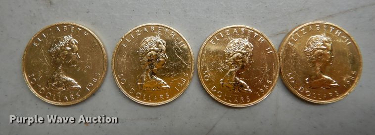 image for item KS9845 (4) 1985 Canadian $50 one ounce fine gold coins