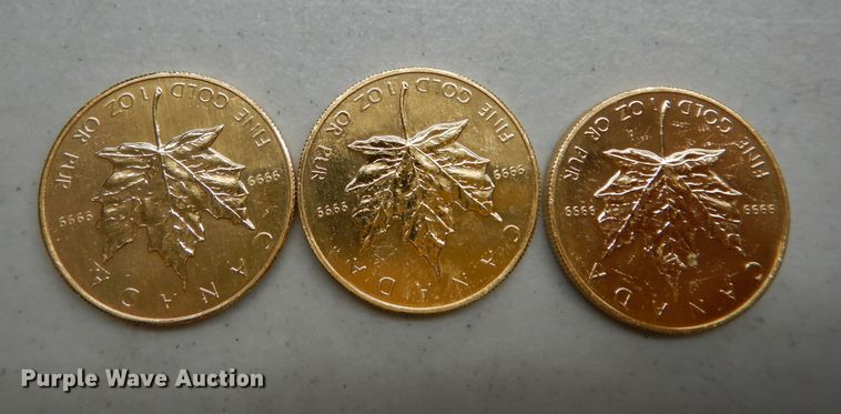 image for item KS9846 (3) 1984 Canadian $50 one ounce fine gold coins