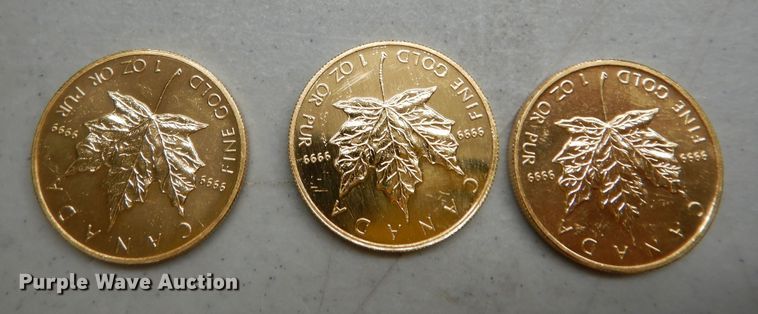 image for item KS9850 (3) Canadian $50 one ounce fine gold coins