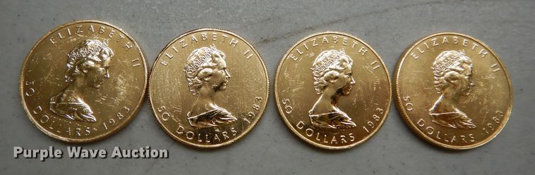 image for item KS9855 (4) 1983 Canadian $50 one ounce fine gold coins