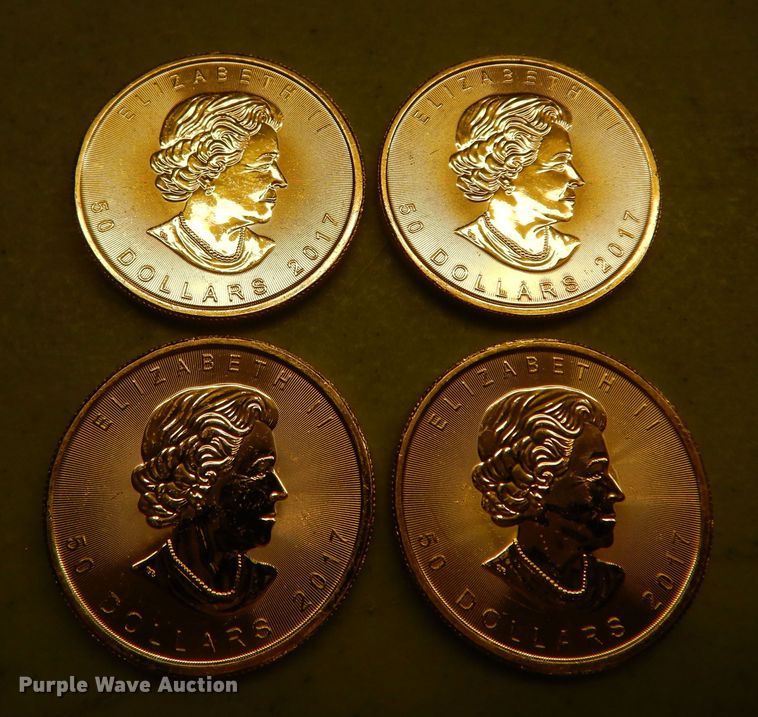 image for item KS9856 (4) 2017 Canadian $50 one ounce fine gold coins