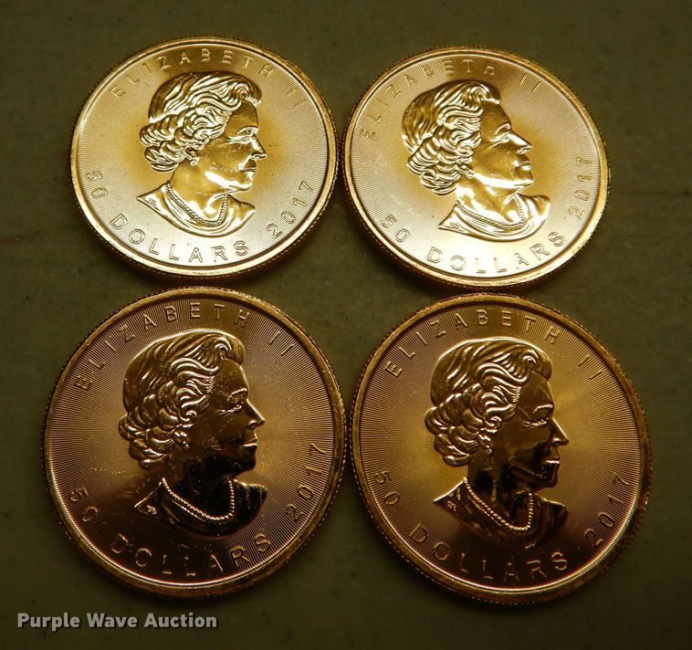 image for item KS9858 (4) 2017 Canadian $50 one ounce fine gold coins