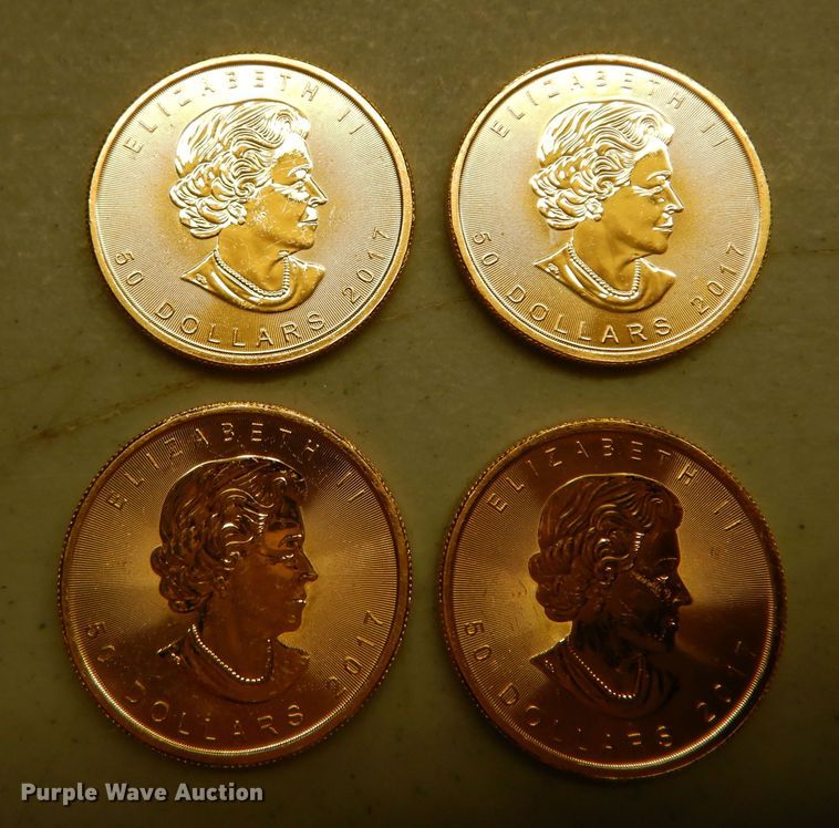 image for item KS9859 (4) 2017 Canadian $50 one ounce fine gold coins