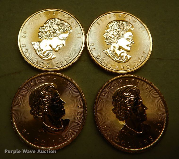image for item KS9860 (4) 2017 Canadian $50 one ounce fine gold coins