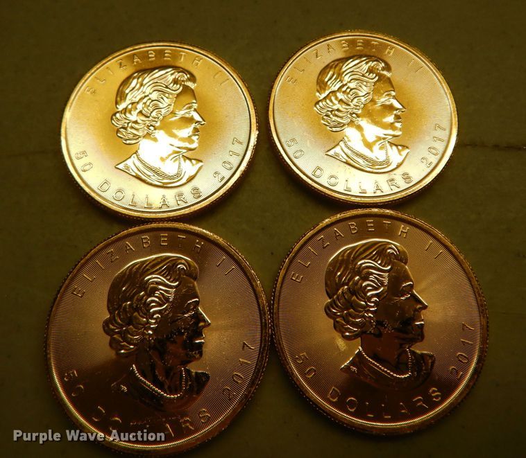 image for item KS9861 (4) 2017 Canadian $50 one ounce fine gold coins