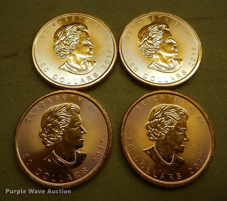 image for item KS9862 (4) 2017 Canadian $50 one ounce fine gold coins