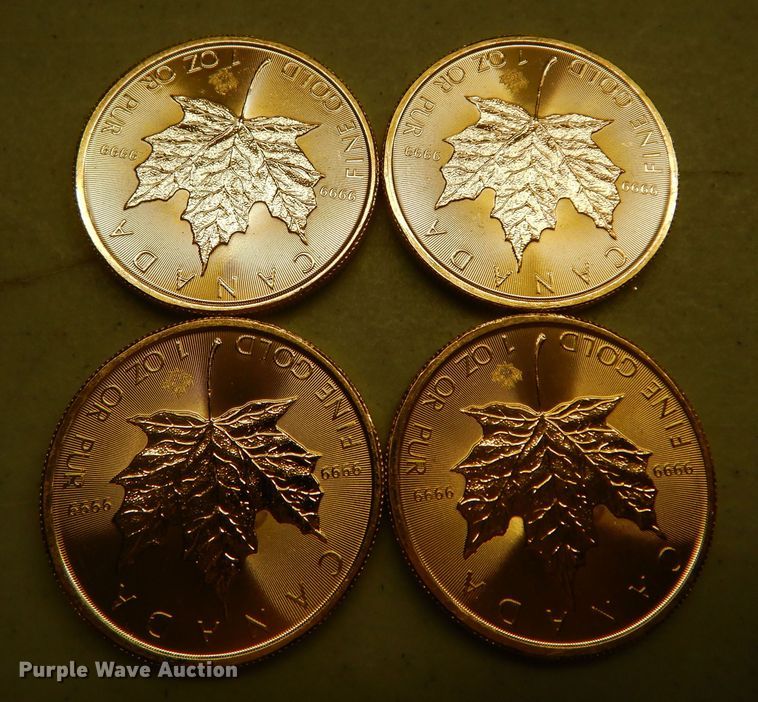 image for item KS9862 (4) 2017 Canadian $50 one ounce fine gold coins