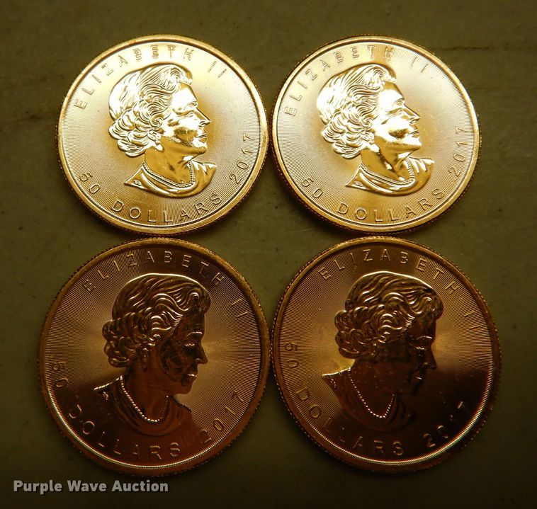 image for item KS9863 (4) 2017 Canadian $50 one ounce fine gold coins