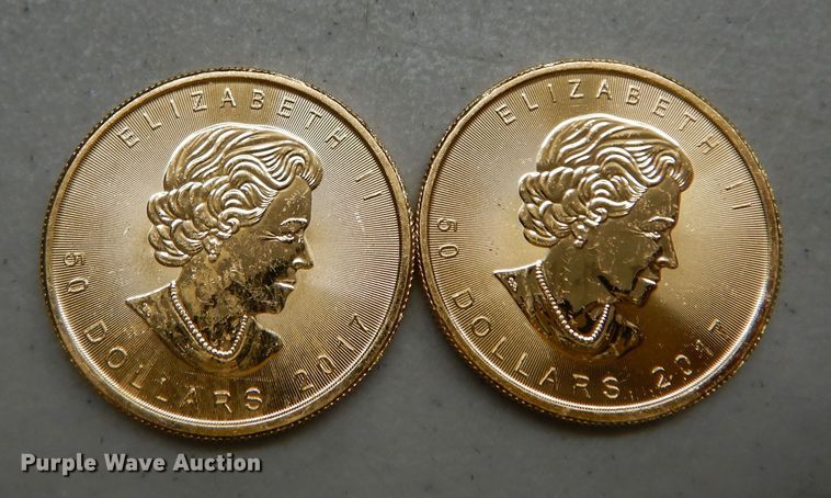 image for item KS9866 (2) 2017 Canadian $50 one ounce fine gold coins
