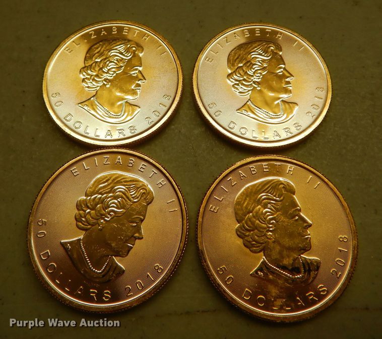 image for item KS9868 (4) 2018 Canadian $50 one ounce fine gold coins