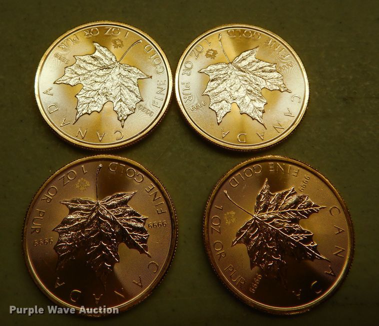 image for item KS9870 (4) 2018 Canadian $50 one ounce fine gold coins