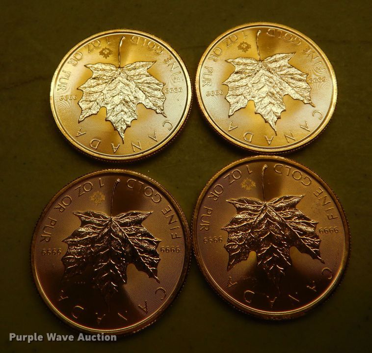 image for item KS9872 (4) 2018 Canadian $50 one ounce fine gold coins