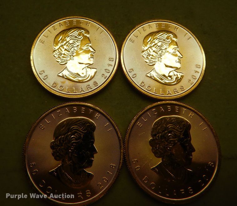 image for item KS9873 (4) 2018 Canadian $50 one ounce fine gold coins