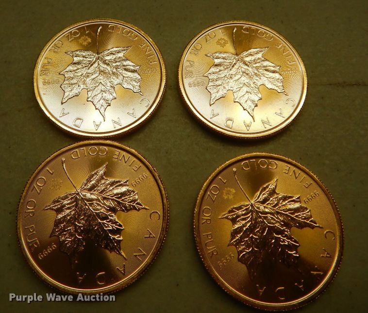 image for item KS9874 (4) 2018 Canadian $50 one ounce fine gold coins