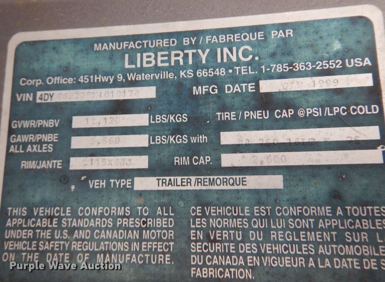 image for item DB7905 1999 Travalong  livestock trailer