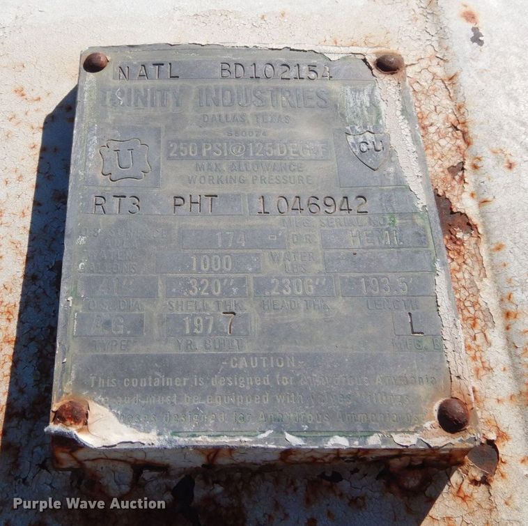 image for item DS1304 Trinity Industries  NH3 tank