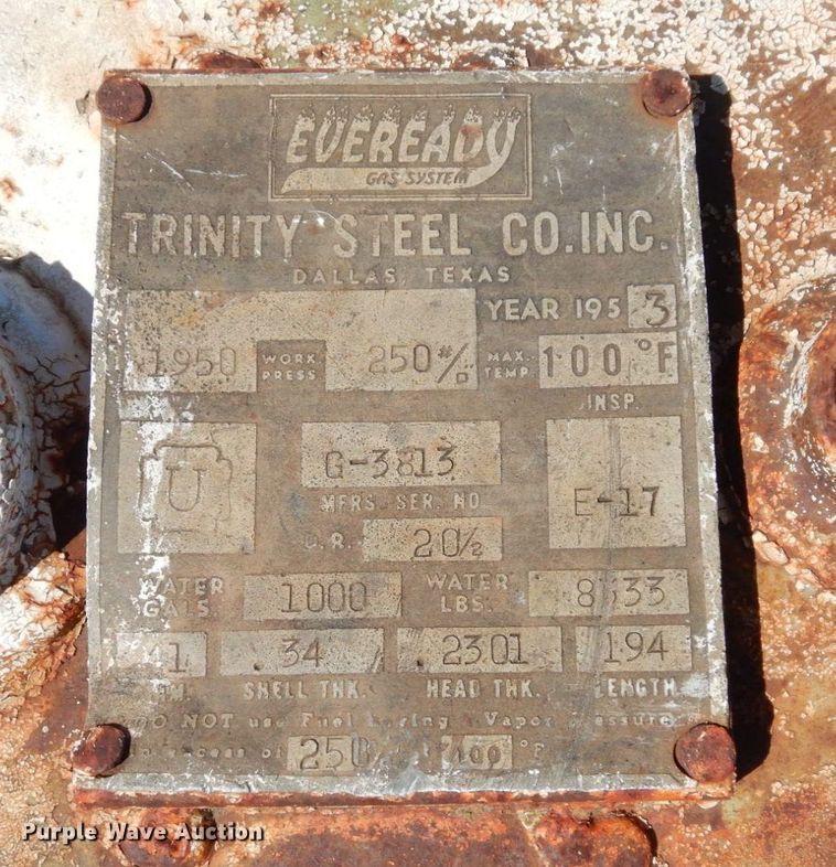 image for item DS1313 Trinity Steel  NH3 tank