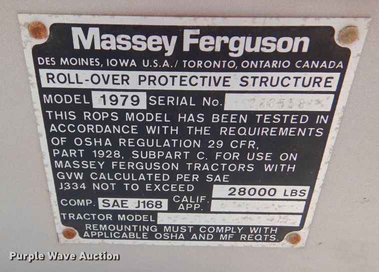 image for item LB9958 1979 Massey Ferguson 2775  tractor