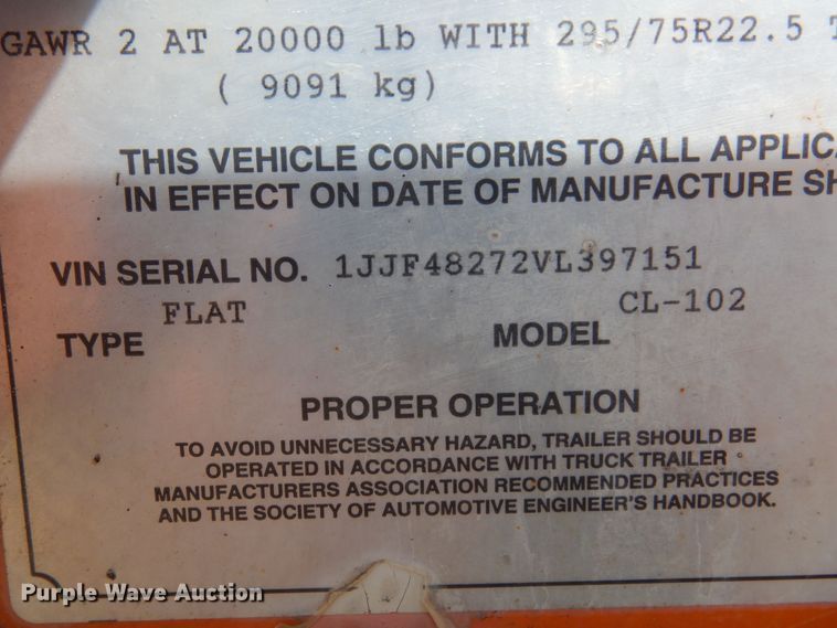 image for item DB7859 1997 Wabash National  flatbed trailer with chiller