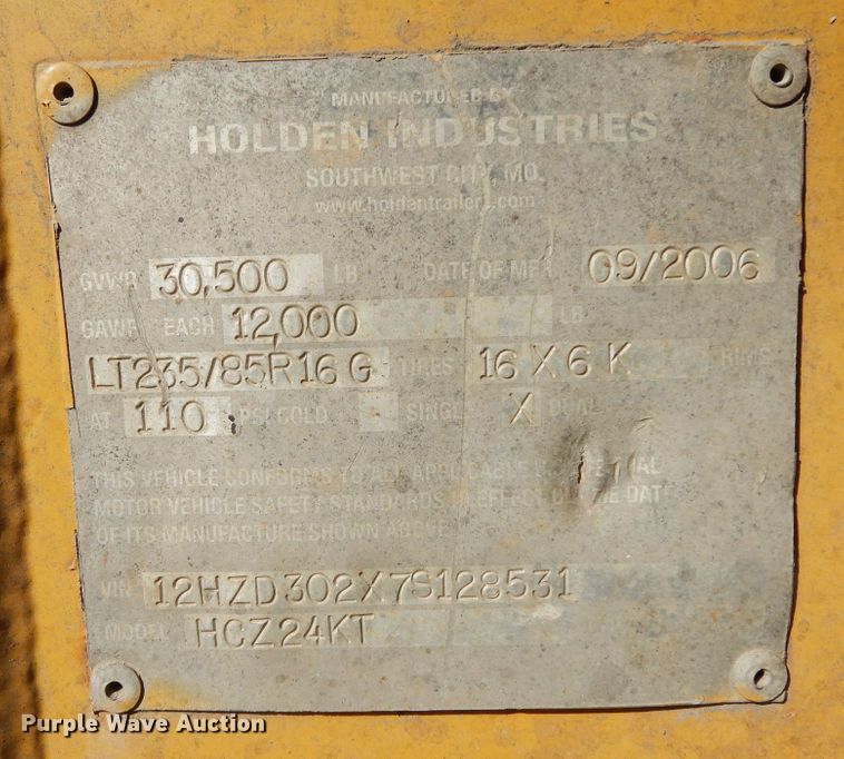 image for item DD3042 2007 Holden HCZ24KT  equipment trailer