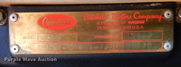 image for item DK6995 2003 Peterbilt 379  semi truck