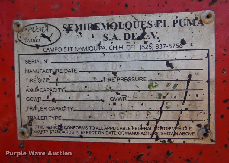 image for item DO1429 2019 Puma  bottom dump trailer