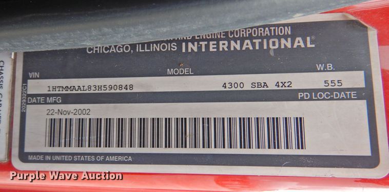 image for item DP4820 2003 International 4300  dump flatbed truck