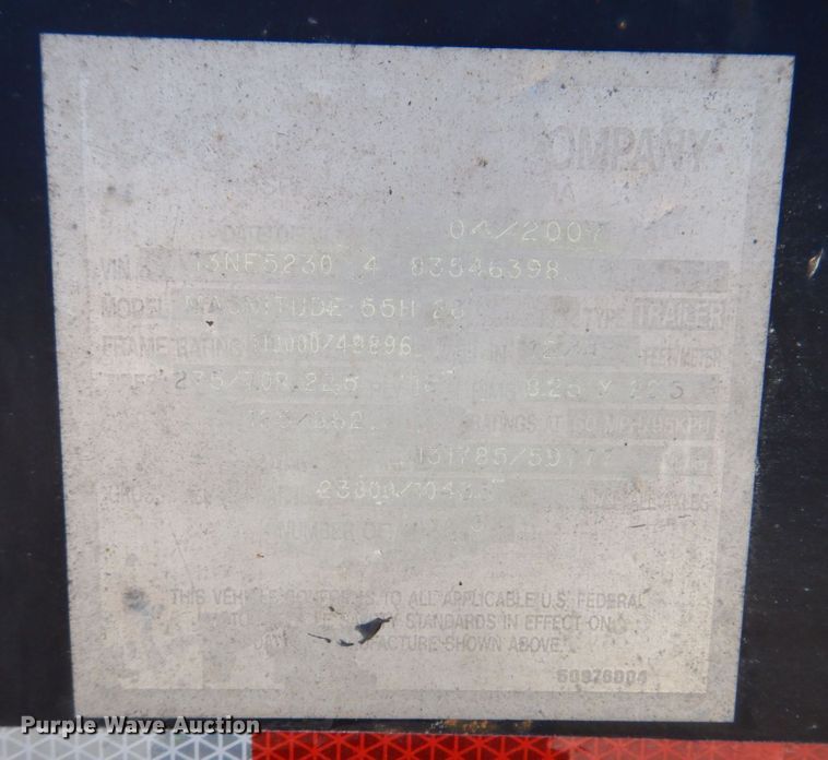 image for item KF9617 2008 Fontaine Magnitude 55H-26  lowboy equipment trailer