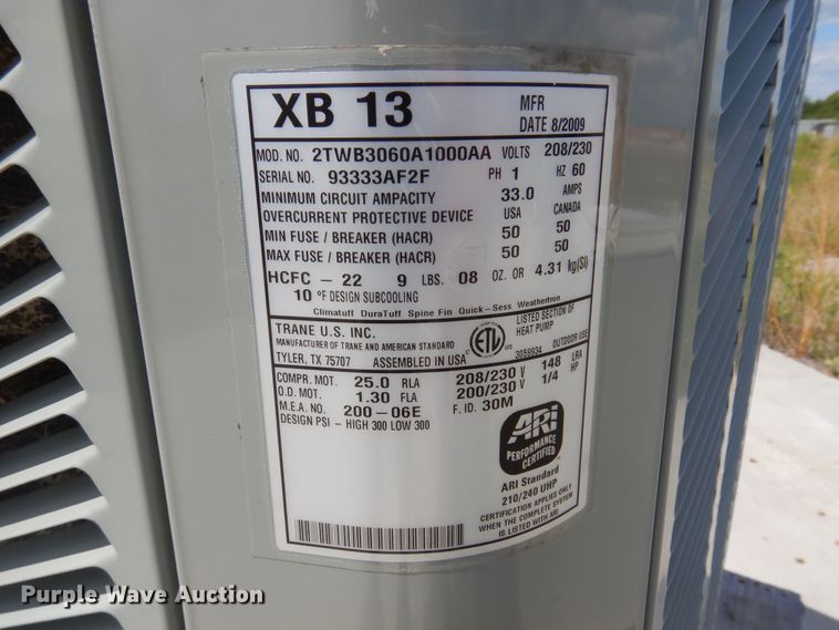 image for item DB7852 Trane XB13  air conditioning unit