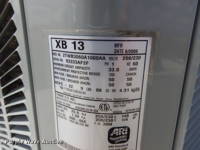 image for item DB7852 Trane XB13  air conditioning unit