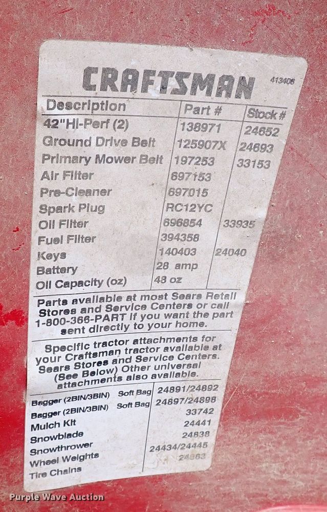image for item DF8390 Craftsman DLS3500  lawn mower