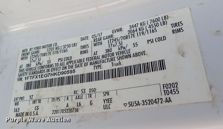 image for item DG2723 2017 Ford F150 XL  SuperCab flatbed pickup truck