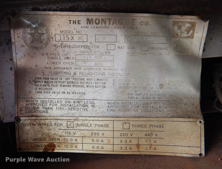 image for item DH7504 (4) Montague convection ovens