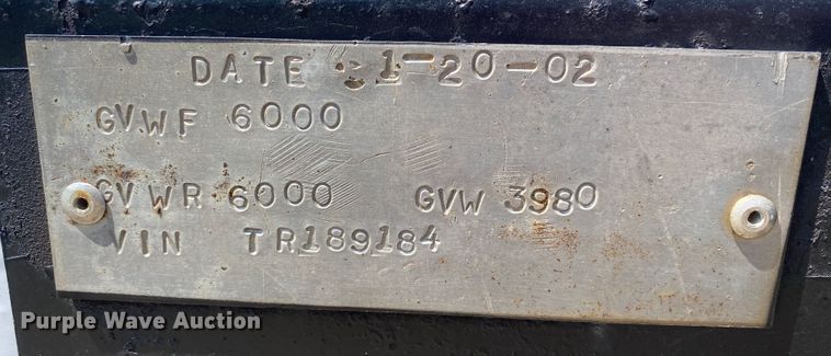 image for item DK6428 2002 Shop built  utility trailer